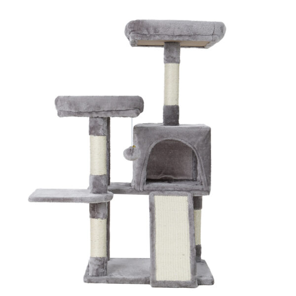 Aplusliving-Cat tree  scratching post  multi-level  medium size  light grey  stable