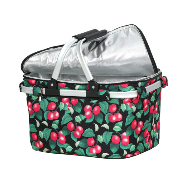 Aplusliving-Insulated Folding Picnic Basket Hamper 30kg Load with Food Cover & Zip Pocket