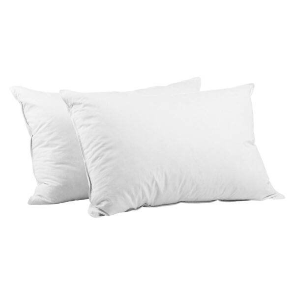 Aplusliving-2 Duck Down Feather Pillows Hypoallergenic Cotton White Comfort Sleep Set