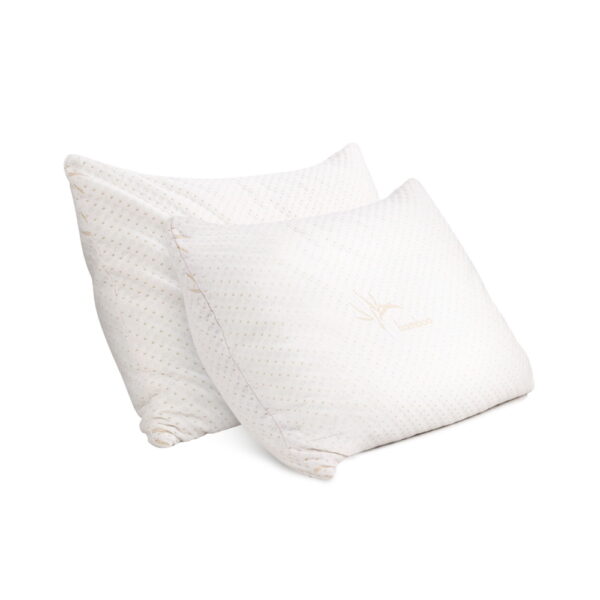 Aplusliving-2 Pack Bamboo Memory Foam Pillows Single Hypoallergenic Eco Friendly