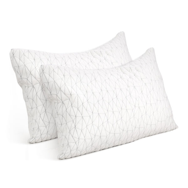 Aplusliving-Set of 2 Hypoallergenic Memory Foam Pillows Gel Infused Rayon Cover Twin Pack