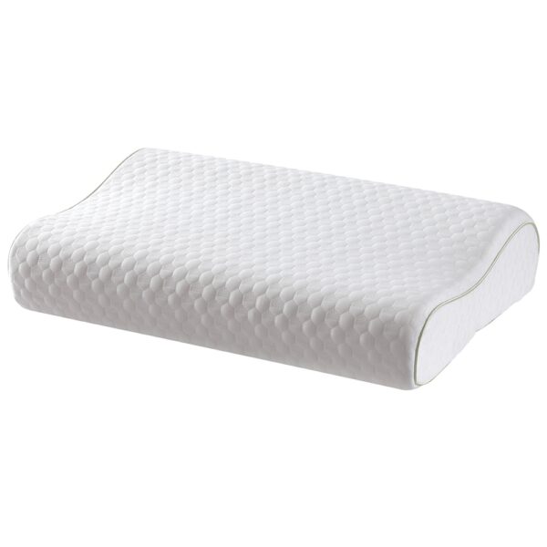 Aplusliving-Memory Foam Pillow Contour Neck Support Ergonomic Design White 60x40x10.5-11.5cm