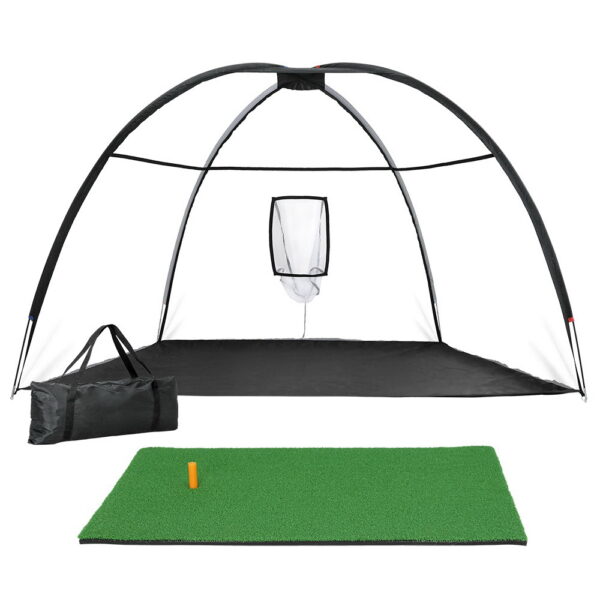 Aplusliving-Golf Practice Net 3.5M Wide with Target & Indoor Outdoor Hitting Mat Set