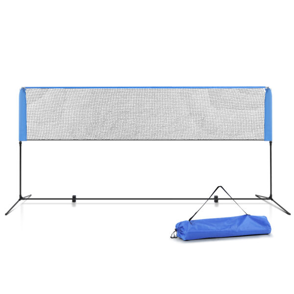 Aplusliving-4m Adjustable Portable Sports Net for Volleyball Tennis Badminton Soccer Blue