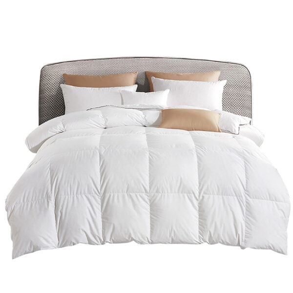 Aplusliving-Double Size 700GSM Goose Down Feather Quilt Lightweight Warm White Cotton Cover