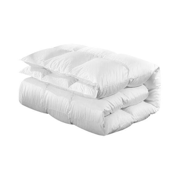 Aplusliving-Queen Size Goose Down Feather 500GSM Winter Quilt Comforter White