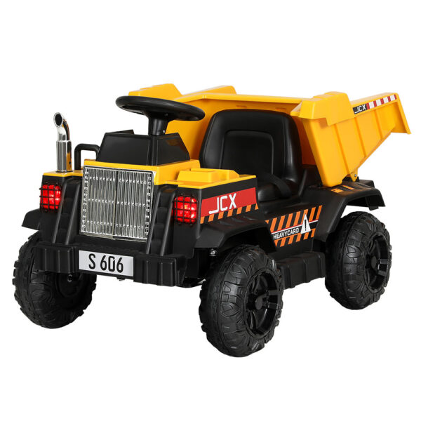 Aplusliving-12V Electric Kids Ride On Bulldozer Dump Truck Toy Car Battery Operated Yellow