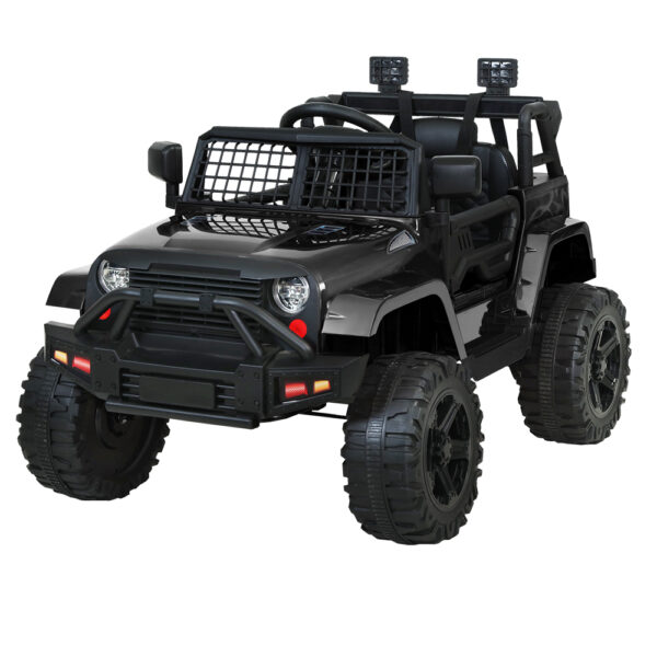 Aplusliving-Kids 12V Electric Ride On Jeep Car Toy w/ Remote Control & Safety Belt Black