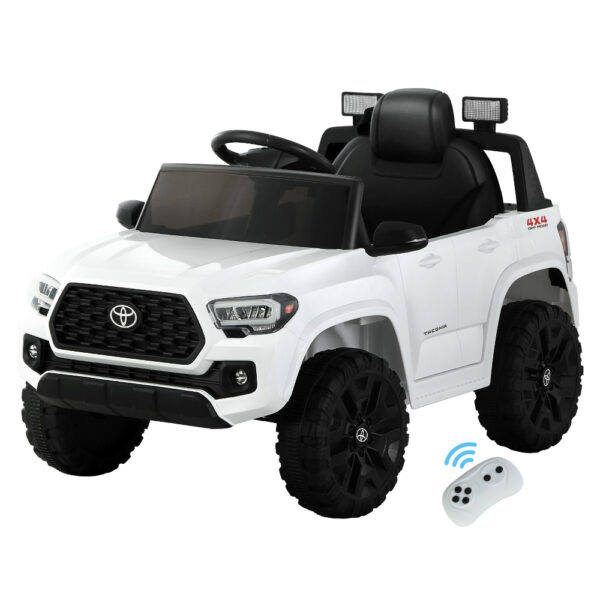 Aplusliving-Kids 12V Electric Ride On Car Tacoma Jeep Off Road Toy White Remote Control