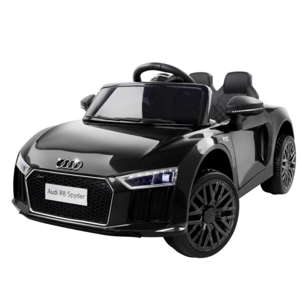 Aplusliving-Licensed  R8 Spyder Kids Electric Ride On Car Toy with Remote Control Black