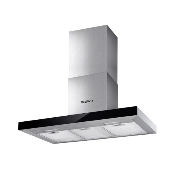 Aplusliving-90cm Stainless Steel Range Hood Glass Touch Control LED Lights 1150m3/h