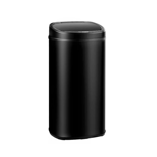 Aplusliving-68L Automatic Sensor Trash Can Stainless Steel Hands Free Odor Free Bin Black