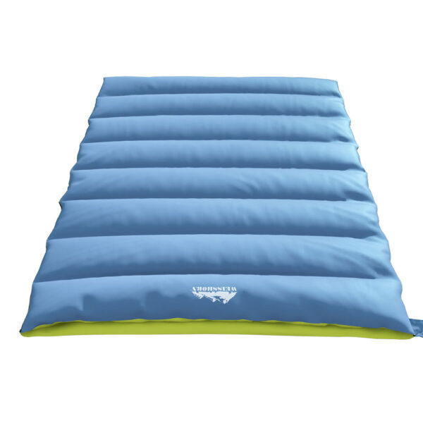 Aplusliving-Double Sleeping Bag Convertible Thermal Camping Hiking  5°C Comfort 10°C Grey