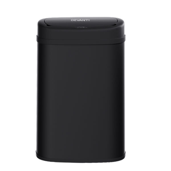 Aplusliving-50L Automatic Sensor Trash Can Motion Activated Hands Free Black Odor Free