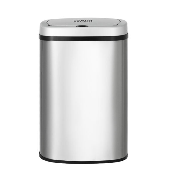 Aplusliving-50L Automatic Sensor Trash Can Stainless Steel Hands Free Odor Free Silver Bin