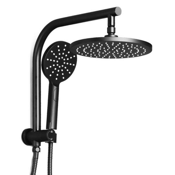 Aplusliving-9 Rainfall Shower Head Set Handheld High Pressure 3 Spray Wall Mount Black WELS