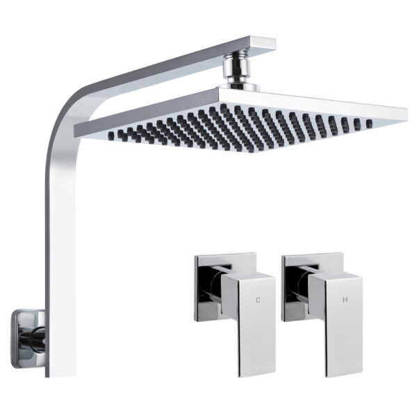 Aplusliving-8 Square Rain Shower Head High Pressure Wall Arm Chrome WELS WaterMark Certified