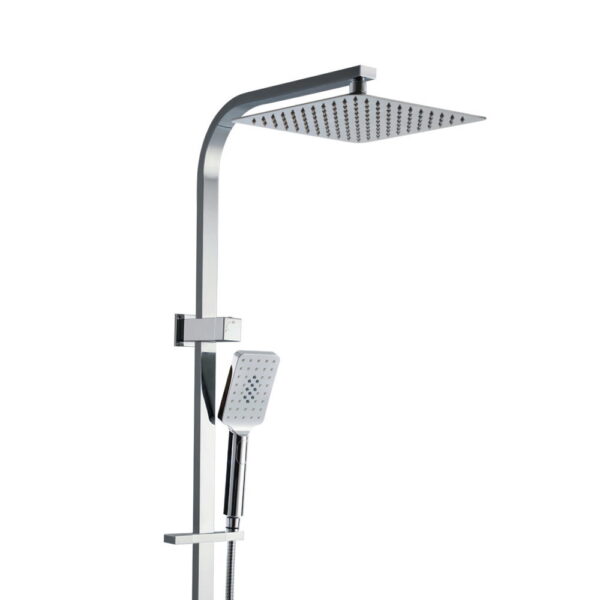 Aplusliving-Fixed 10" Rainfall Shower Head with Handheld 3 Spray Patterns Brass Chrome Finis