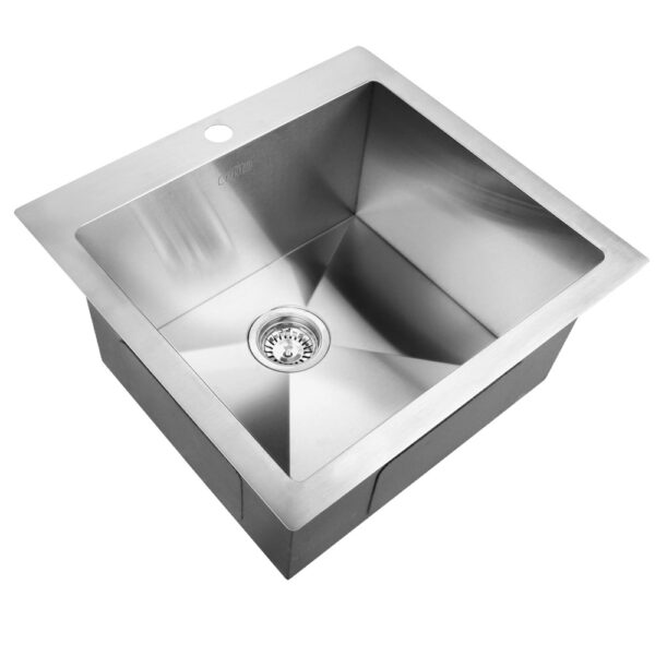 Aplusliving-53x50cm 304 Stainless Steel Kitchen Sink Undermount Topmount Satin Finish