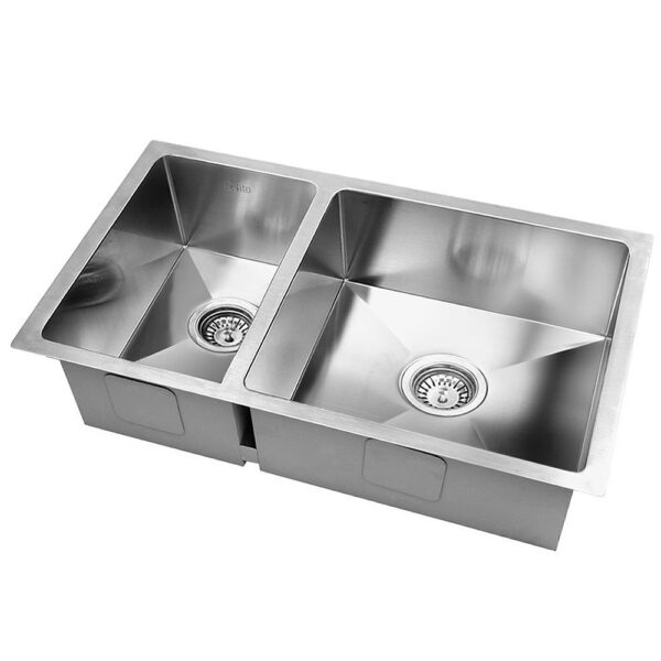 Aplusliving-304 Stainless Steel Kitchen Sink 71x45cm Scratch Proof Satin Finish R10 Corner