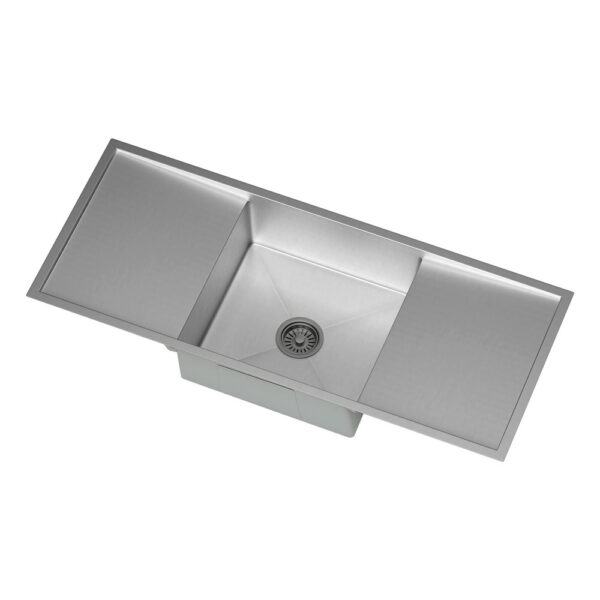 Aplusliving-Stainless Steel Sink Satin 1220mm x 450mm Quiet Durable Easy Clean