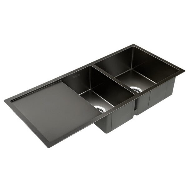 Aplusliving-Stainless Steel Sink 100x45cm Black Handmade Eco-Friendly Features