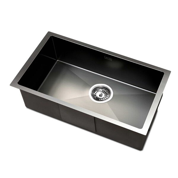 Aplusliving-30x45cm Black Stainless Steel Kitchen Sink Undermount Topmount Scratch Resistant