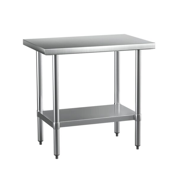 Aplusliving-Stainless Steel Kitchen Bench Work Bench 910x610mm Adjustable Shelf Heavy Duty