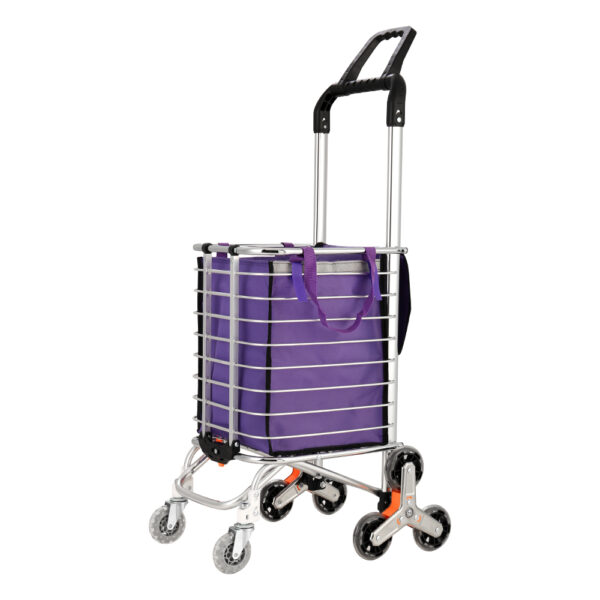 Aplusliving-35L Foldable Grocery Cart Trolley with Stair Climbing Wheels Water Resistant