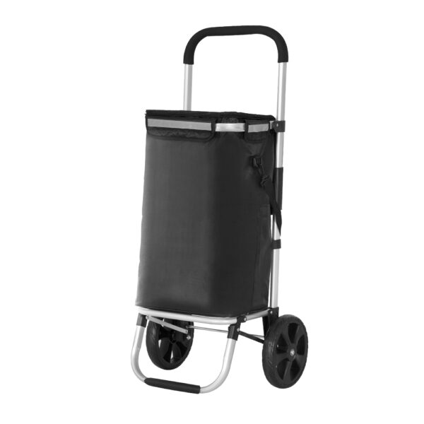 Aplusliving-Foldable Aluminum Grocery Cart Trolley 45KG Capacity with Oxford Cloth Bag