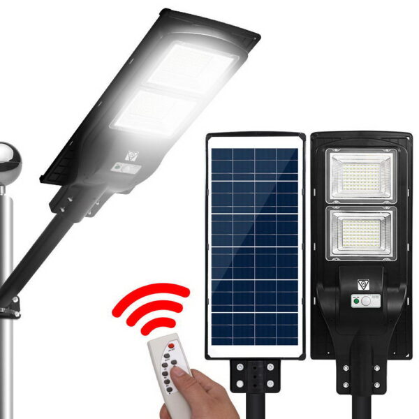 Aplusliving-120W Solar Street Light Outdoor Motion Sensor Remote Control IP67 Waterproof