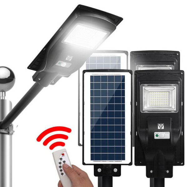 Aplusliving-90W LED Solar Street Lights Outdoor Garden Flood Sensor Remote Control 2 Pack