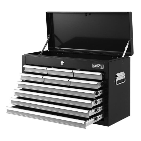 Aplusliving-Tool Chest Steel 10 Drawer Lockable Ball Bearing Slides Non-Slip Liners Workshop