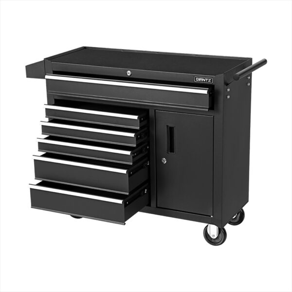 Aplusliving-6 Drawer Tool Box Chest Cabinet Storage Garage Organiser Wheels Black 81.5x33x65