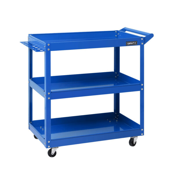 Aplusliving-3 Tier Steel Tool Cart Trolley Mechanic Storage Organizer Blue 150kg Capacity