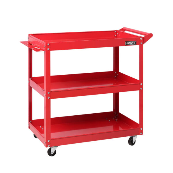 Aplusliving-3 Tier Steel Tool Cart Trolley Mechanic Storage Organizer Red 150kg Capacity