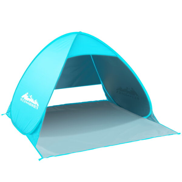 Aplusliving-3 Person Pop Up Beach Tent UV Water Resistant Sun Shade Camping Shelter Blue