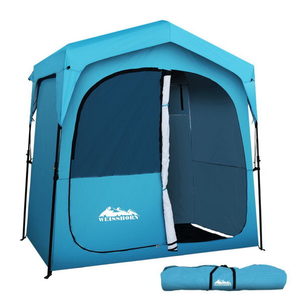 Aplusliving-Portable Pop Up Camping Shower Tent Outdoor Privacy Toilet Change Room Blue