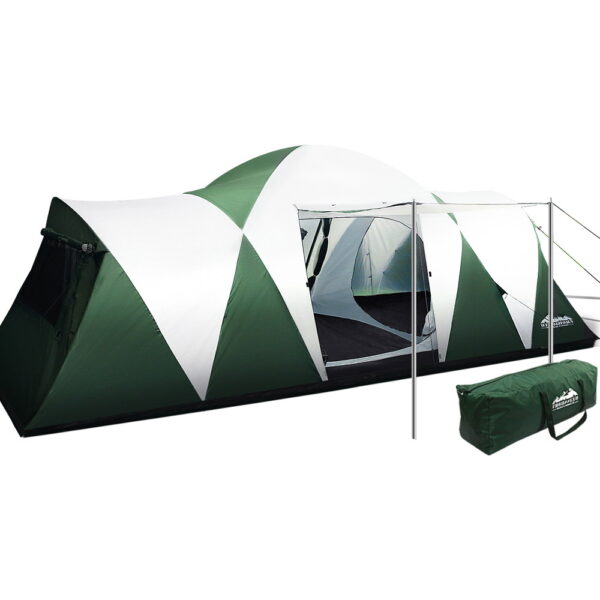 Aplusliving-12 Person Dome Tent Green Heavy Duty UV Resistant Easy Setup Spacious Living