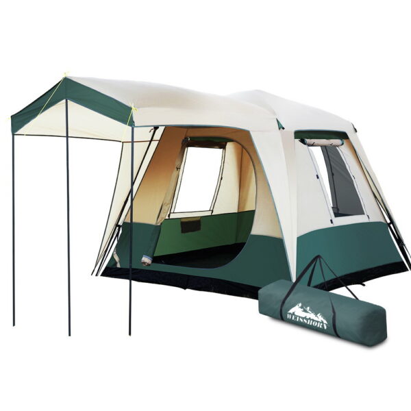 Aplusliving-4 Person Instant Pop Up Dome Tent Family Camping Hiking Outdoor Waterproof Green