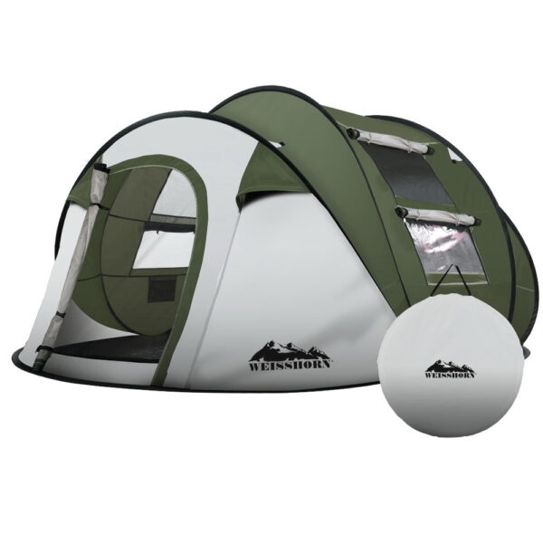 Aplusliving-Instant Pop Up Camping Tent 4 5 Person Family Hiking Beach Dome UV Water Resista