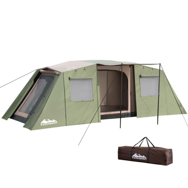 Aplusliving-Camping tent 10 person green instant setup waterproof UV protection