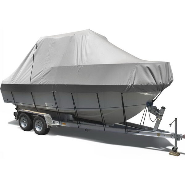 Aplusliving-17 19ft Heavy Duty 600D UV Mildew Resistant Boat Cover with Zipper & Straps