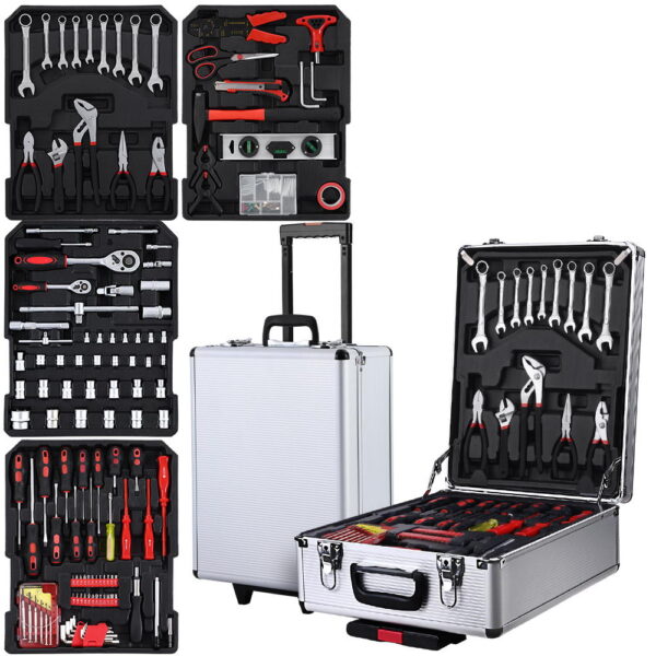 Aplusliving-786pc Mechanics Tool Set Trolley Case Portable Chrome Vanadium DIY Kit