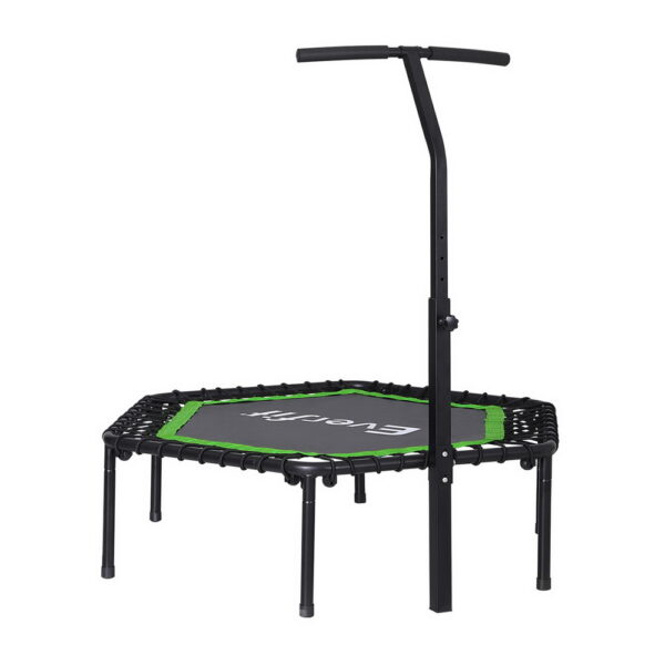 Aplusliving-48inch Hexagon Trampoline Kids Exercise Adjustable Handrail Green Fitness Equipm