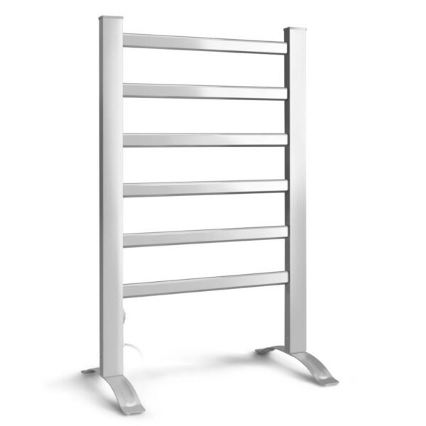 Aplusliving-Freestanding 6 Bar Electric Heated Towel Rack 100W 40 50°C Quick Heat Energy Eff