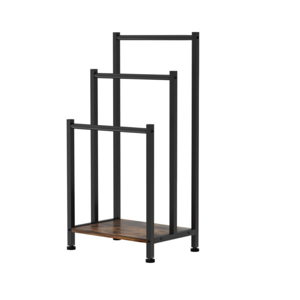 Aplusliving-3 Tier Freestanding Towel Rack Bathroom Laundry Organizer Drying Bar Black