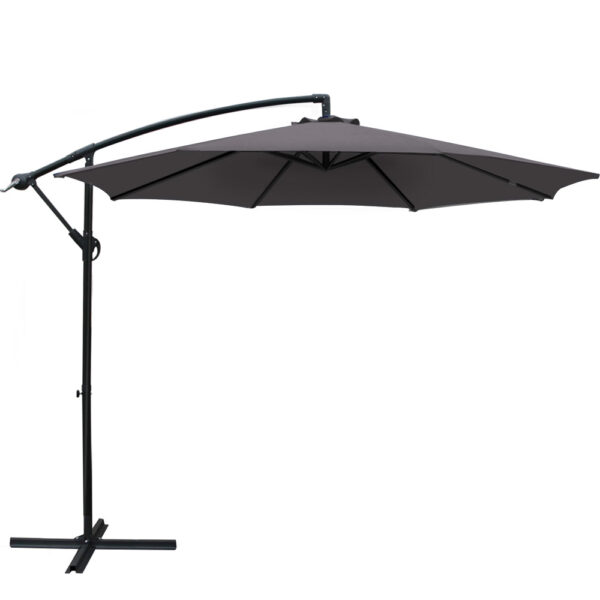 Aplusliving-Cantilever Outdoor Umbrella UV50+ Water Resistant Patio Garden Shade