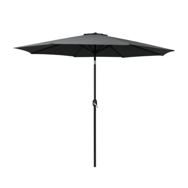 Aplusliving-2.7m UV50+ Octagonal Patio Umbrella Tilt Mechanism Water Resistant Black