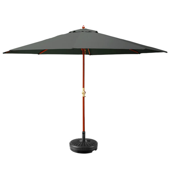 Aplusliving-Octagonal Outdoor Umbrella UV50+ Water Resistant with Portable Base Charcoal